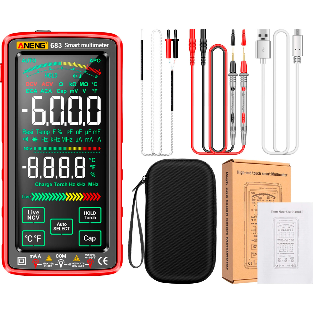 Цифровий мультиметр ANENG AN-683, V, A, R, C, T, F (AN-683) - изображение 4