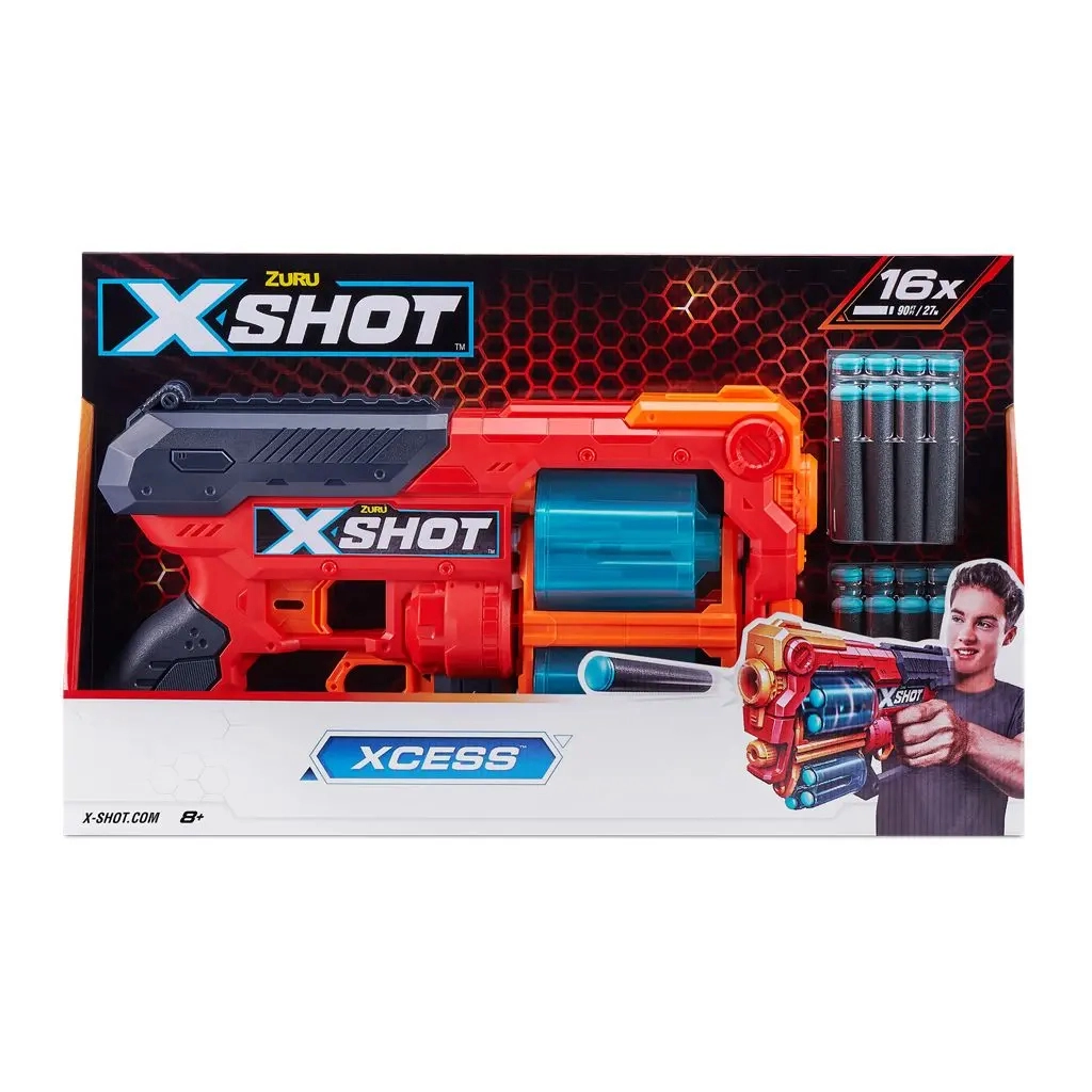Іграшкова зброя Zuru X-Shot Red Швидкострільний бластер EXCEL Xcess TK-12 (16 патронів) (36436R) - зображення 3
