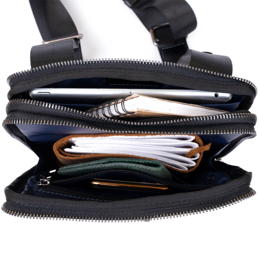 Сумка Shvigel На два відділення шкіряна Чорна (11283) - зображення 6