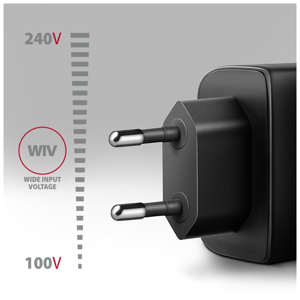 Зарядний пристрій AXAGON 1xUSB QC4.0 + 1xUSB-C PD45W PPS black (ACU-PQ45) - зображення 4