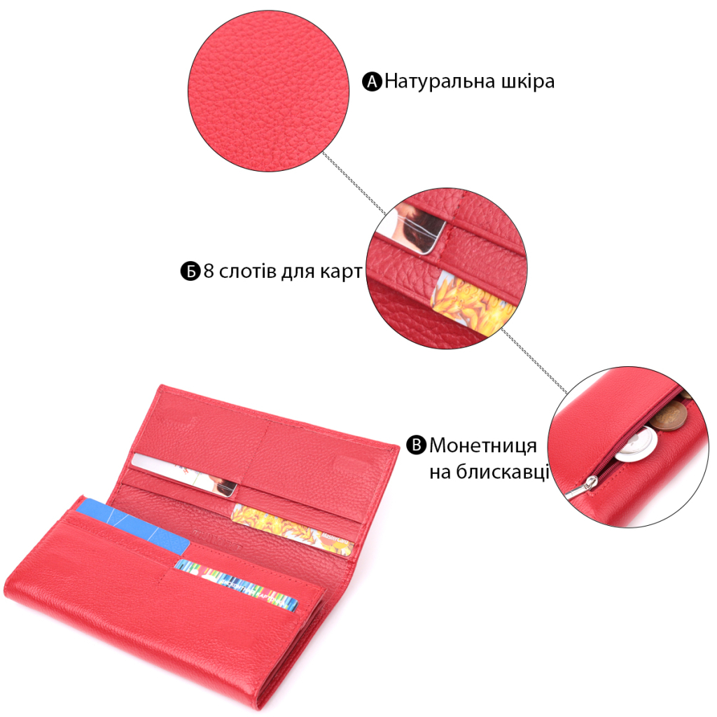 Гаманець ST Leather З натуральної шкіри Червоний (22524) - зображення 5