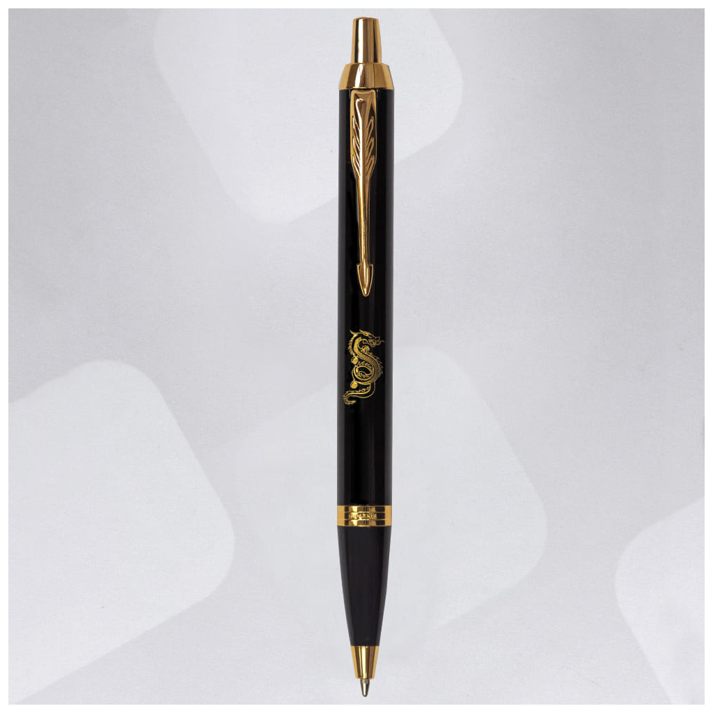 Ручка кулькова Parker IM 17 ZODIAC Black GT BP Дерев'яний Дракон (22032_Z302y) - изображение 2