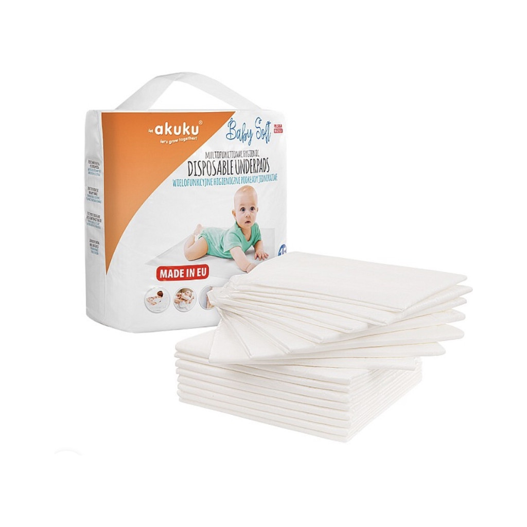 Пелюшки для малюків Akuku Baby Soft 40 x 60 см, 15 шт (A0500) - зображення 3