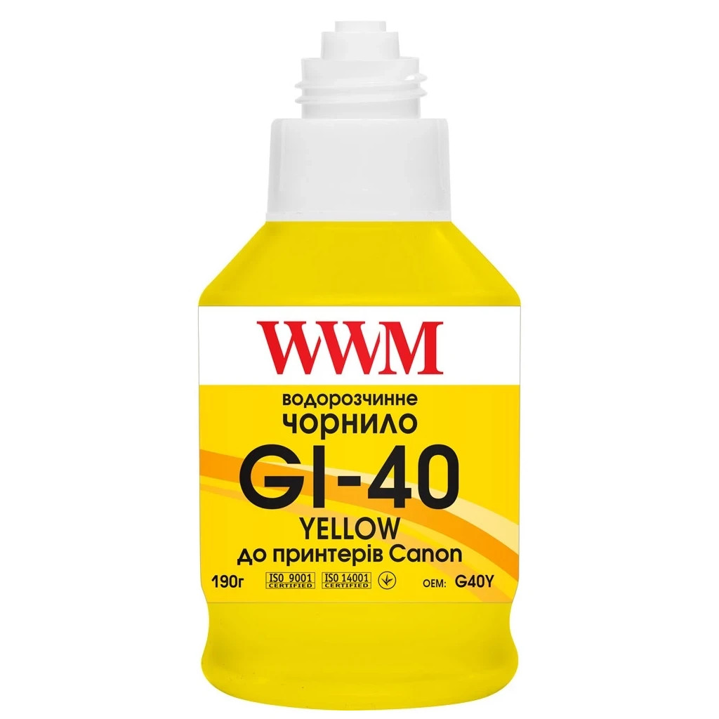 Чорнило WWM Canon GI-40 для G5040/G6040 190г Yellow (KeyLock) (G40Y) - зображення 2