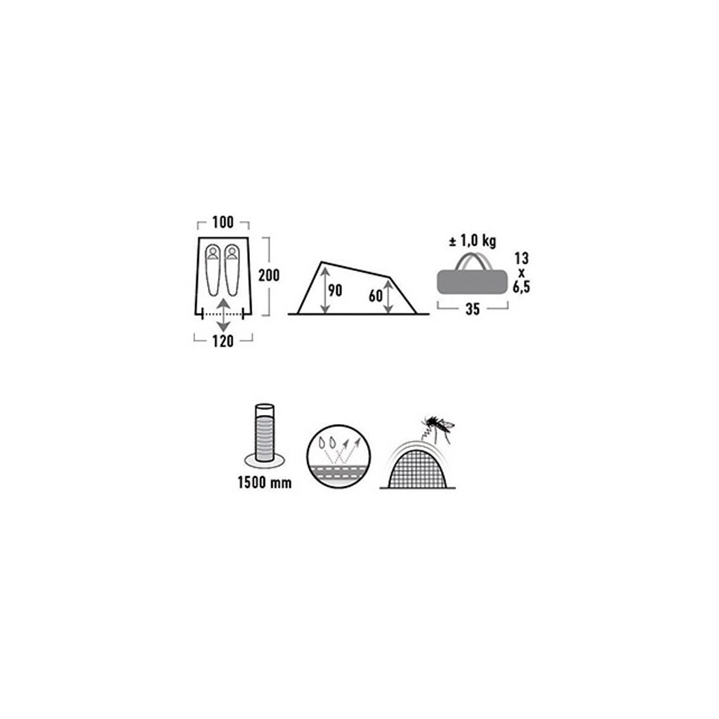 Намет High Peak Minilite 2 Blue/Grey (925527) - зображення 6