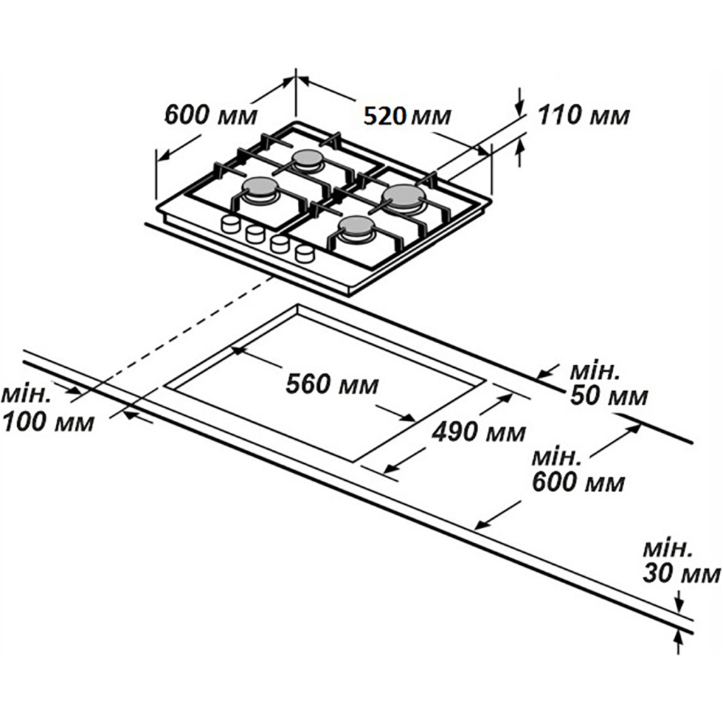 Варочна поверхня Grunhelm GPG 3211 WF - зображення 2