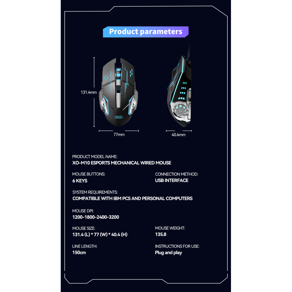 Мишка XO M10 Wireless Black/Silver (M10 Black+Silver) - зображення 6