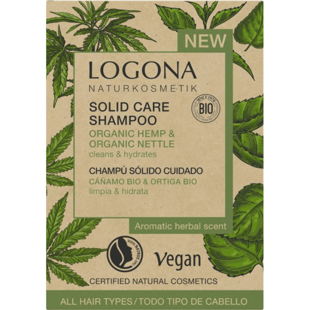 Твердий шампунь Logona Конопля і Кропива для сухого волосся 60 г (4017645043978) - зображення 1