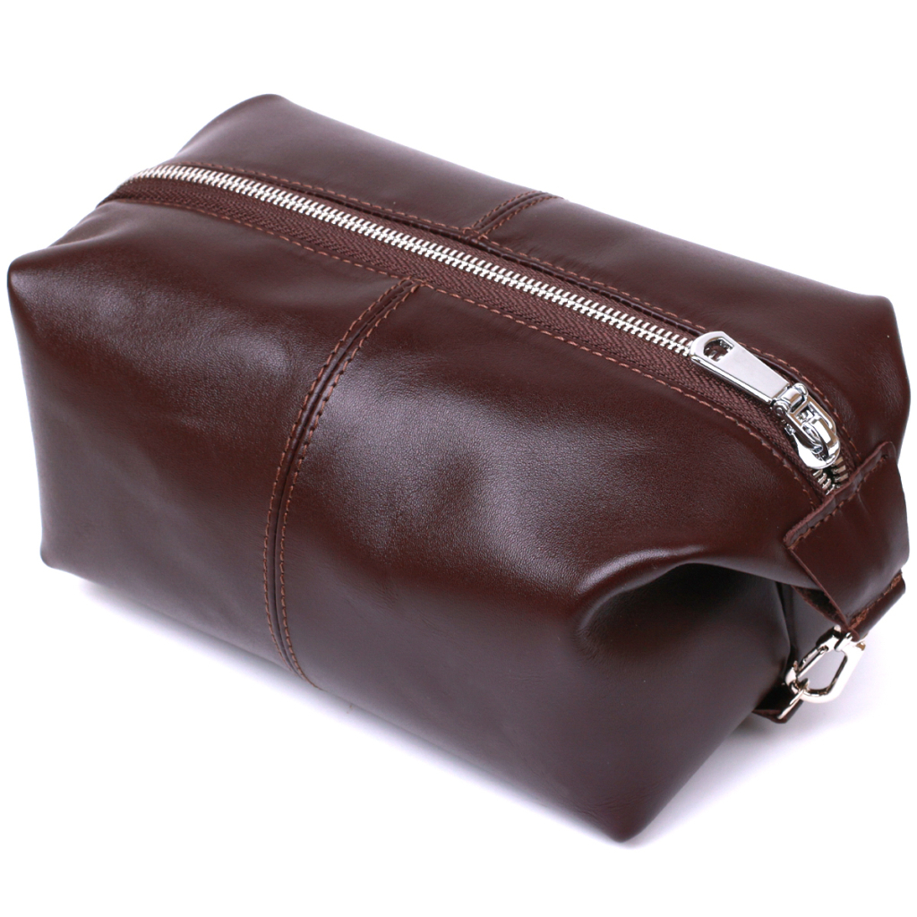 Косметичка Shvigel Шкіряна глянсова Коричнева (16407) - зображення 2