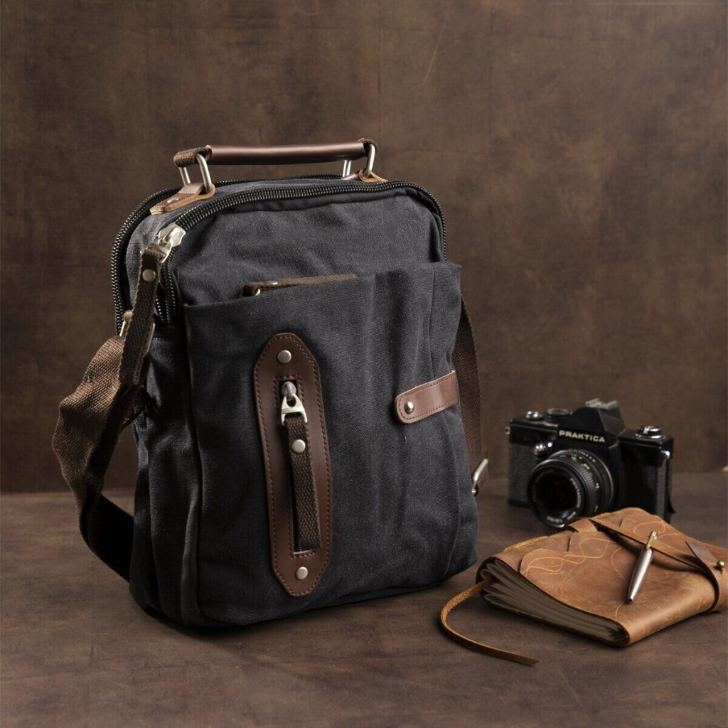 Сумка Vintage Текстильна Чорна (20079) - зображення 10