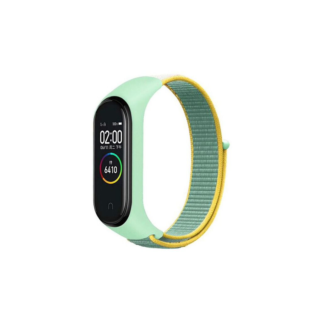 Ремінець до фітнес браслета BeCover Nylon Style для Xiaomi Mi Smart Band 7 Green-Yellow (707660) - зображення 1