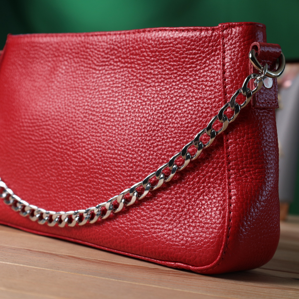 Сумка Shvigel З натуральної шкіри Червона (22836) - зображення 11