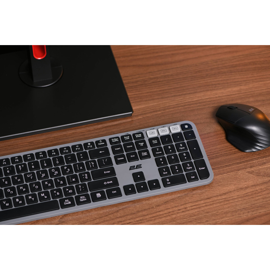 Клавіатура 2E KS240 Wireless/Bluetooth Grey (2E-KS240WG) - зображення 3