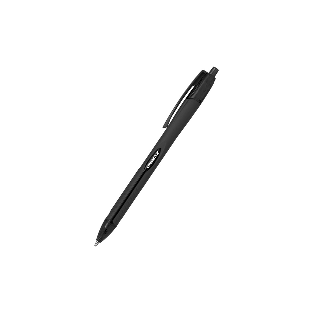 Ручка кулькова Unimax автоматична Aerogrip 0.7 мм Чорна (UX-136-01) - зображення 1