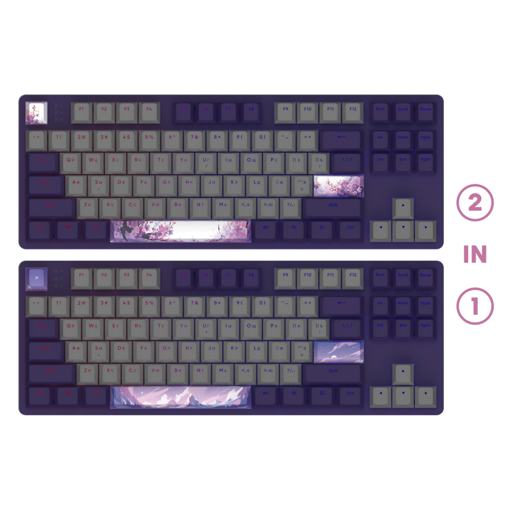 Клавіатура Dark Project One 87 Violet Horizons ABS RGB Mech G3MS Sapphire USB Violet/White (DPO87_GSH_DPUP_ANSI_UA) - зображення 7
