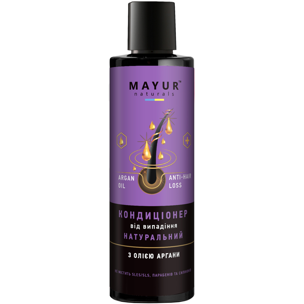 Кондиціонер для волосся Mayur Натуральний Від випадіння З олією аргани 200 мл (4820230952728) - зображення 1