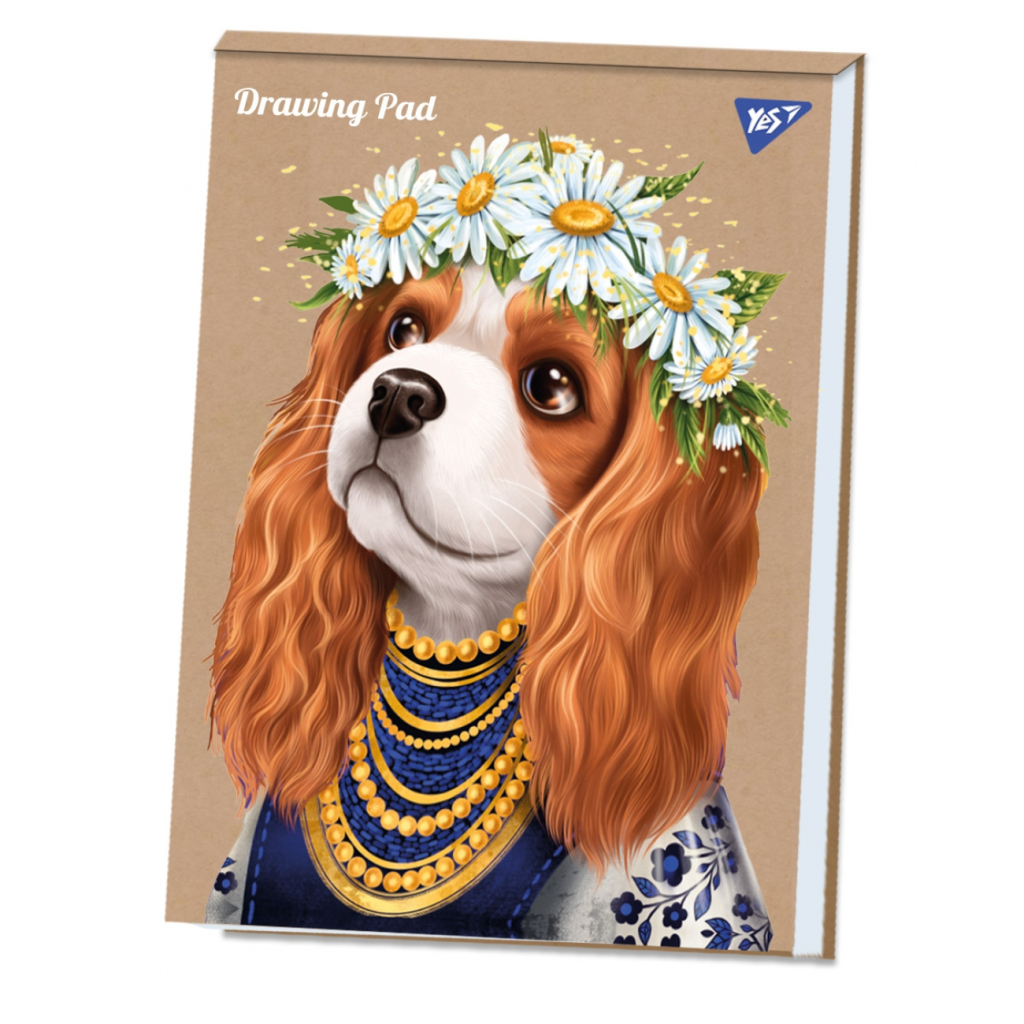 Альбом для малювання Yes А4 40арк/100 клеєний білила Spaniel крафт (130549) - зображення 1