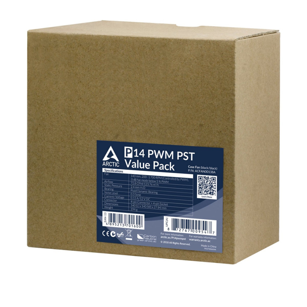 Кулер до корпусу Arctic P14 PWM PST, 5 шт (ACFAN00138A) - зображення 3