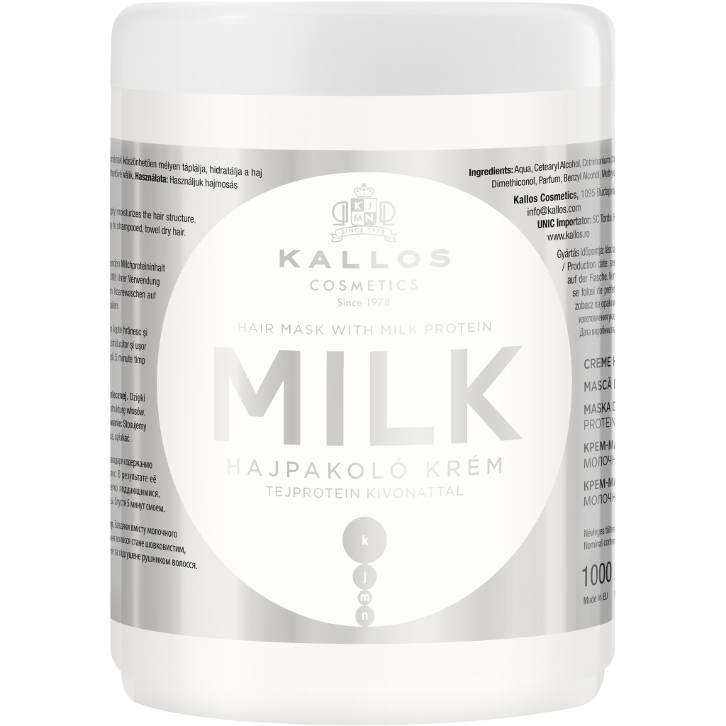 Маска для волосся Kallos Cosmetics Milk з молочним протеїном 1000 мл (5998889511395) - зображення 1
