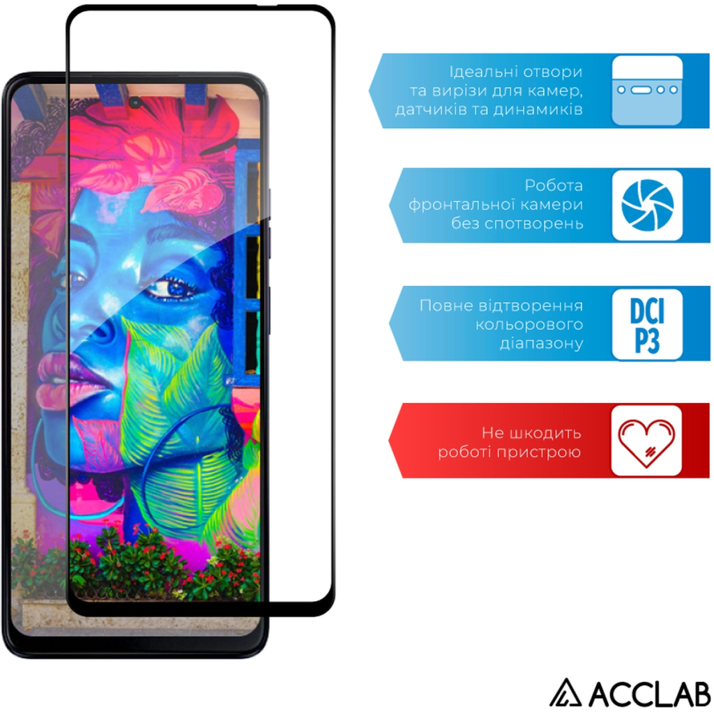 Скло захисне ACCLAB Full Glue MOTO G04s Black (1283126612862) - зображення 5