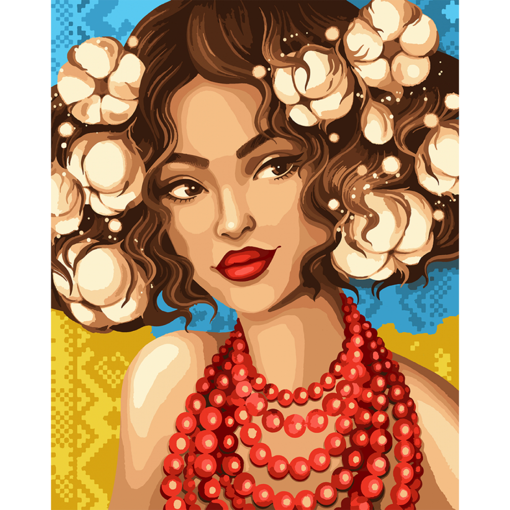 Картина по номерам Santi Українка з бавовною 40*50 см ©pollypop (954392) - зображення 1