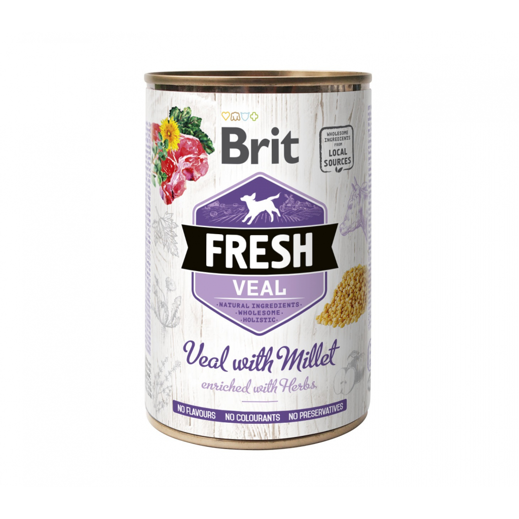 Консерви для собак Brit Fresh Veal/Millet 400 г (з телятиною та пшоном) (8595602533916) - зображення 1