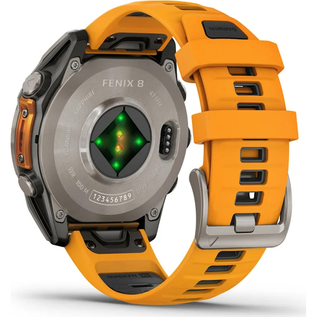 Смарт-годинник Garmin fenix 8 47mm, AMOLED, Saph, Ti/Bare/Grpht, SparkOrg/GrphtBd, (010-02904-11) - изображение 6