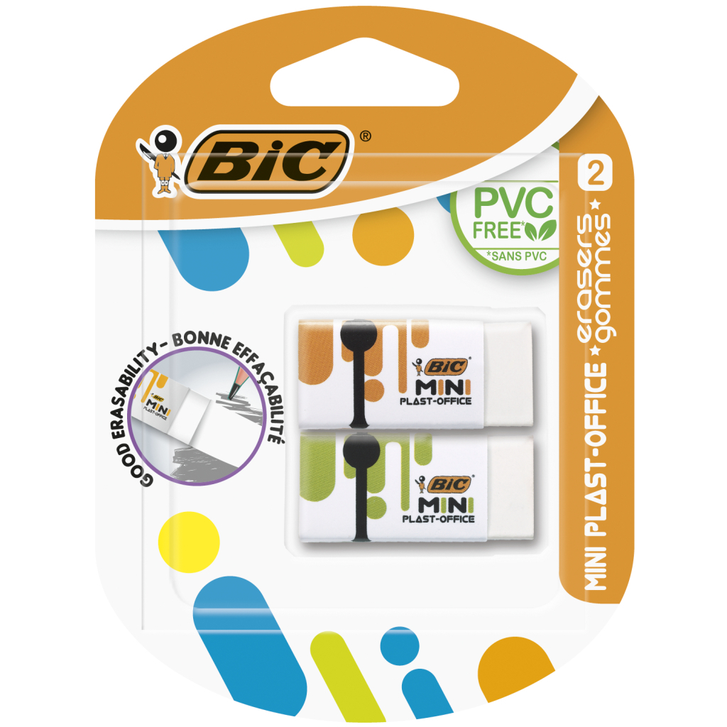 Гумка Bic Plast Office Mini, 2 шт в блістері (bc927858) - изображение 1