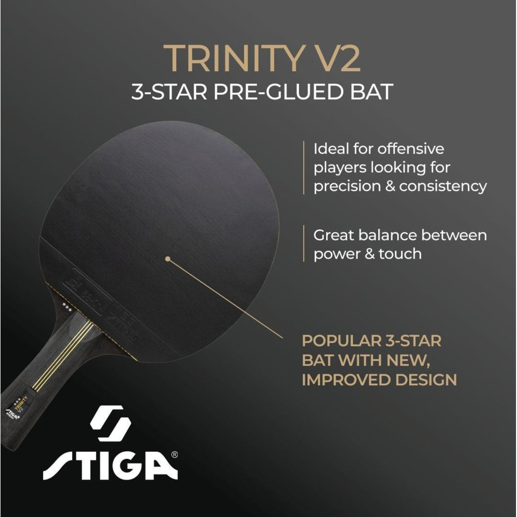 Ракетка для настільного тенісу Stiga Ракетка для настільного тенісу Stiga Trinity 3 Star ver.2 FL (1213-1208-3 (931706) - изображение 10