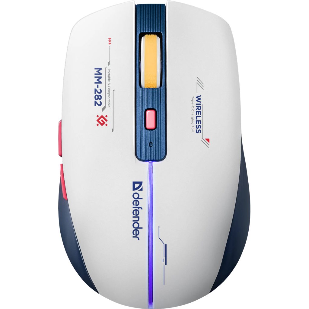 Мишка Defender Dila MM-282 Wireless White/Blue (52282) - зображення 1