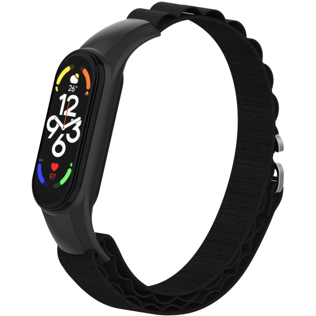Ремінець до фітнес браслета Armorstandart AlpinaStyle Band для Xiaomi Mi Band 7/6/5/4 Black (ARM64987) - изображение 4