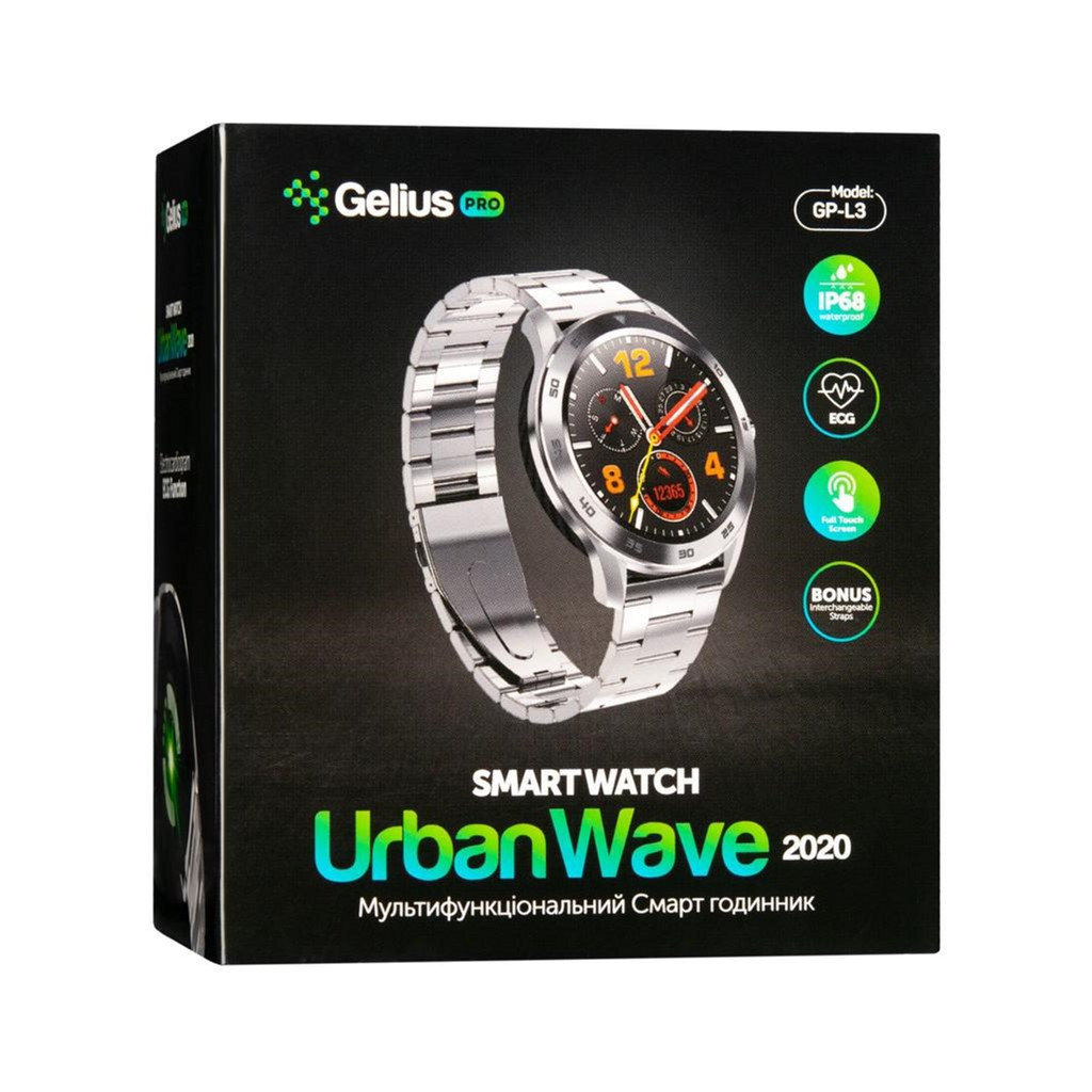 Смарт-годинник Gelius Pro GP-L3 (URBAN WAVE 2020) (IP68) Silver/Dark Brown - зображення 17