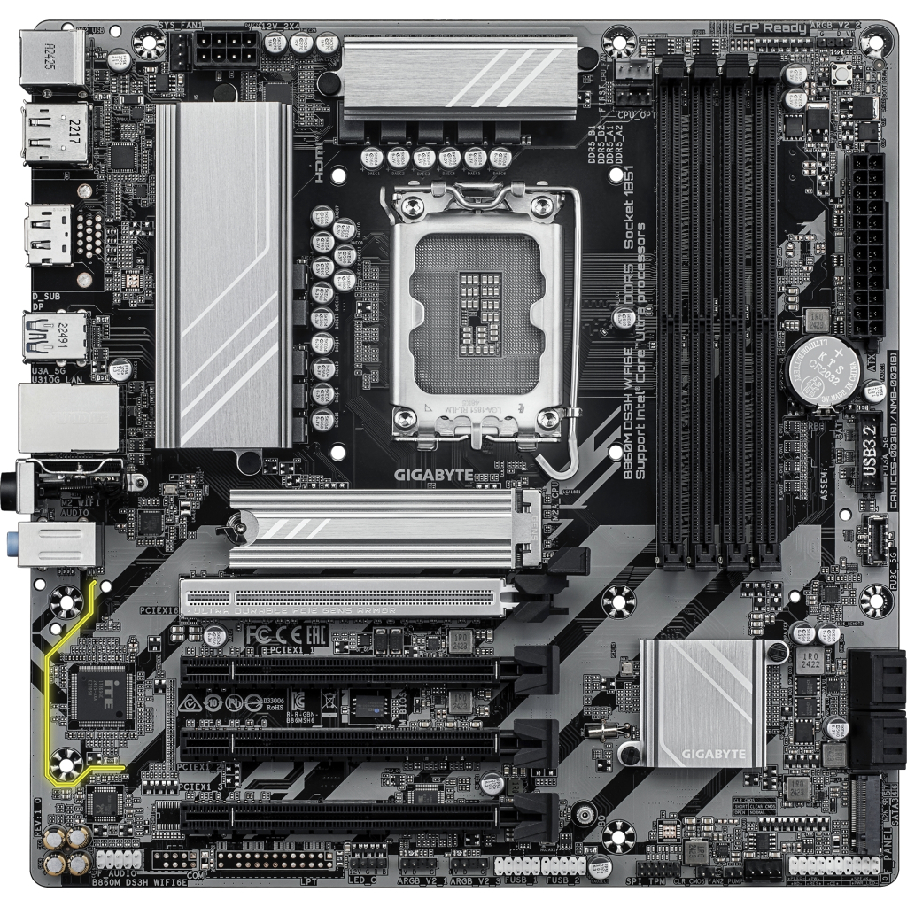 Материнська плата GIGABYTE B860M DS3H WIFI6E - зображення 1