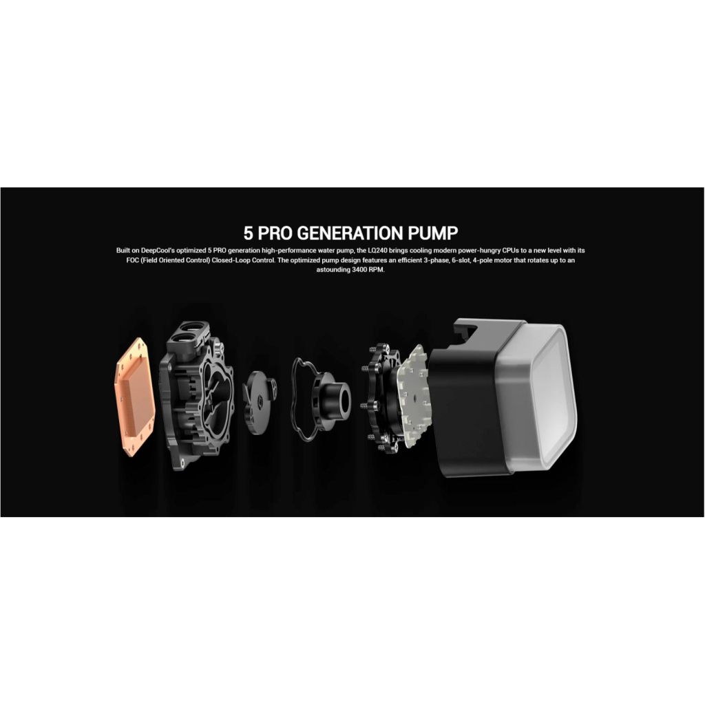 Система рідинного охолодження Deepcool LQ240 Black (R-LQ240-BKLSMW-G-1) - зображення 8