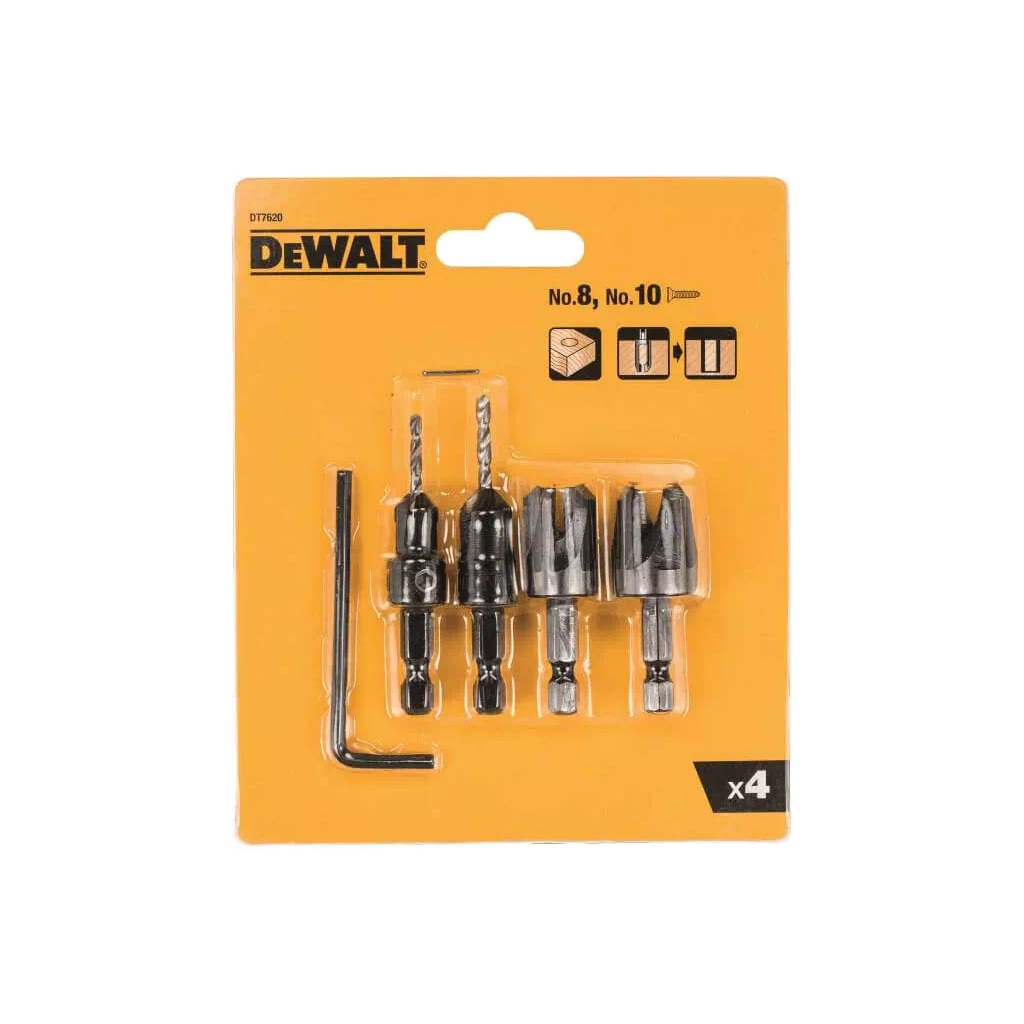 Набір фрез DeWALT по дереву 2шт + зенкер з свердлом 2шт. (DT7620) - изображение 1