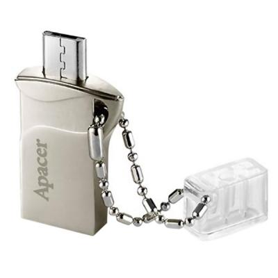 USB флеш накопичувач Apacer 32GB AH173 Silver USB 2.0 OTG (AP32GAH173S-1) - зображення 2