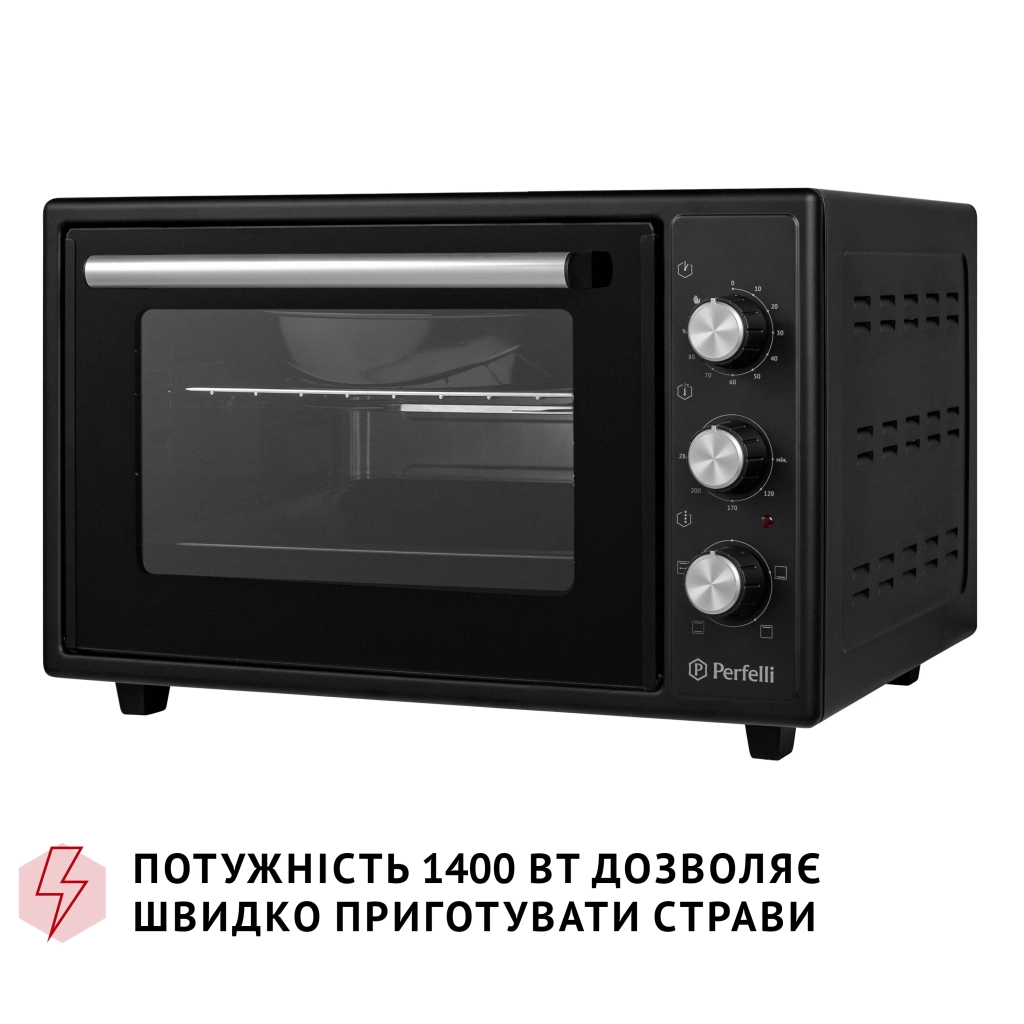 Електропіч Perfelli MIRAGE 37 BLACK - зображення 5
