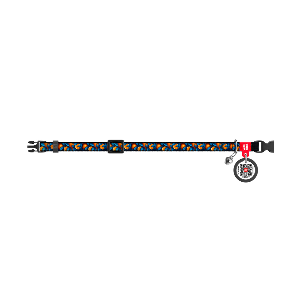 Нашийник для тварин WAUDOG Nylon з QR паспортом "Апельсини" пластиковий фастекс XS 20-30 см (279-4054) - зображення 2