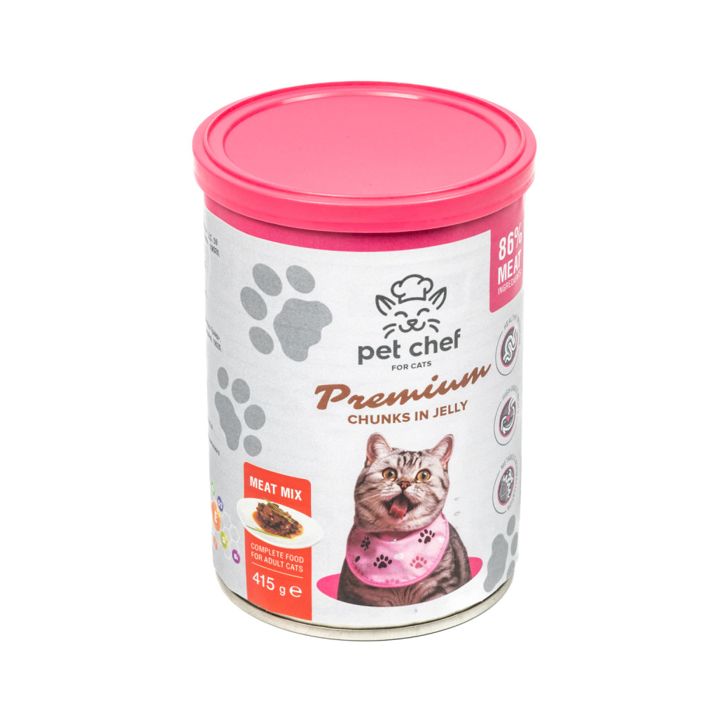 Вологий корм для кішок Pet Chef М'ясний мікс 415 г (4820255193571) - зображення 5