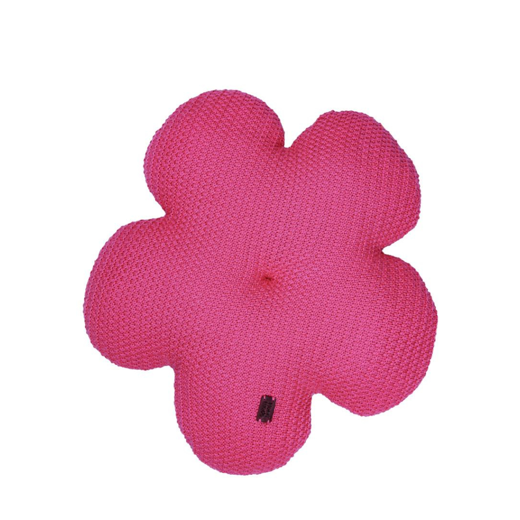 Подушка Прованс в'язана декоративна Квіточка 40 см Фуксія (033714) - зображення 1