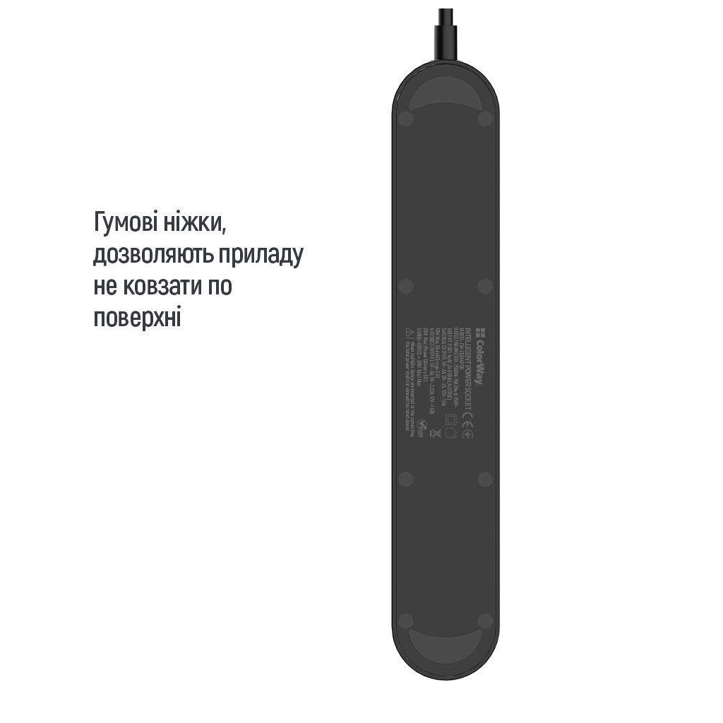 Мережевий фільтр живлення ColorWay CW-CHE44PDB, 4 розетки/4USB 2M (CW-CHE44PDB) - picture 8