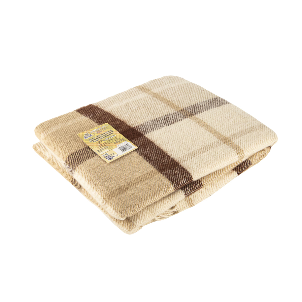 Плед Ярослав напіввовняний 40/17 бежевий 140х200 (38630) - зображення 1