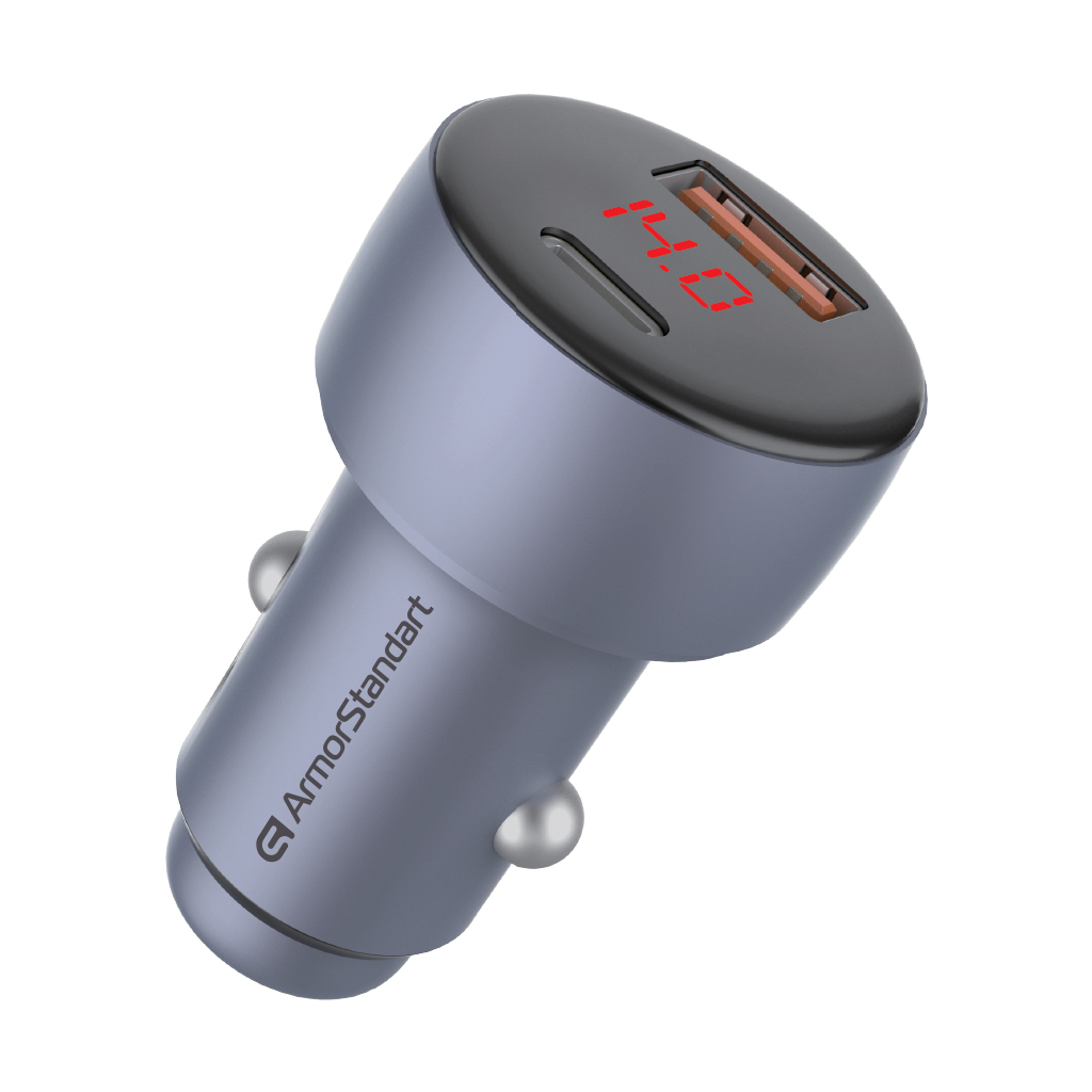 Зарядний пристрій Armorstandart AR-C43 Type-C PD30W + USBQC 3.0 Grey (ARM73949) - зображення 1