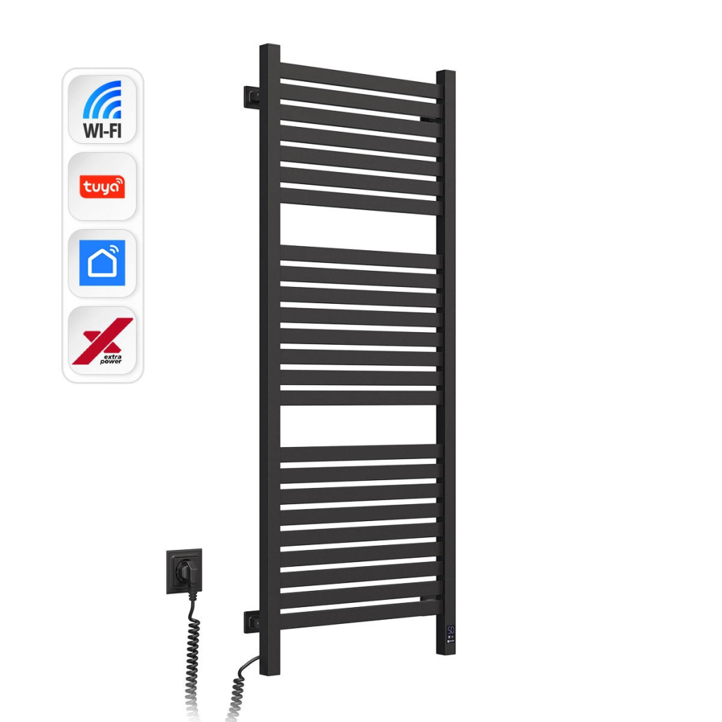 Сушарка для рушників Navin Авангард Х, 1200х480х71мм, Wi-Fi, сталь, чорний муар, ліве підключення (12-272155-4812) - зображення 3