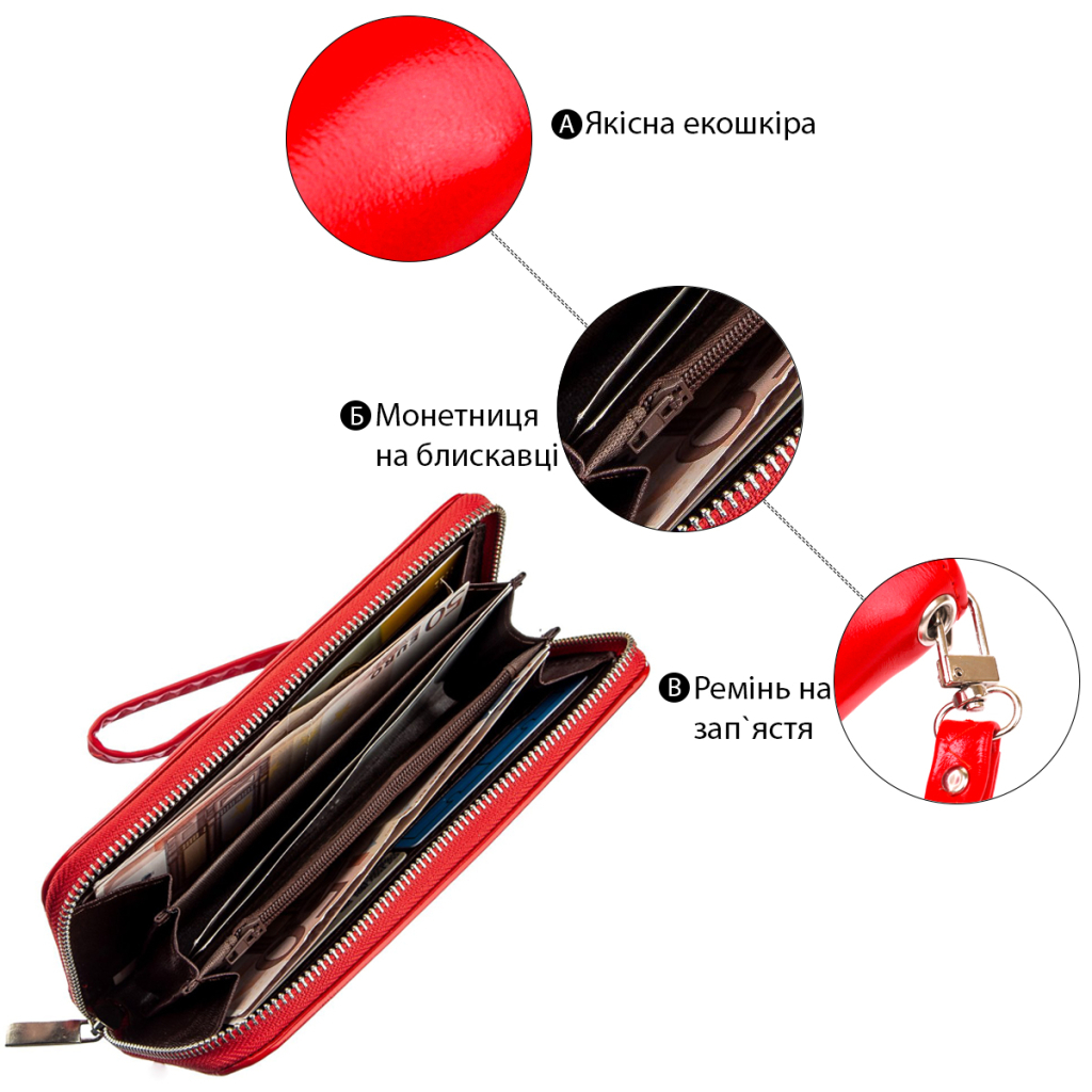 Гаманець Kivi З екошкіри Червоний (19041) - зображення 5