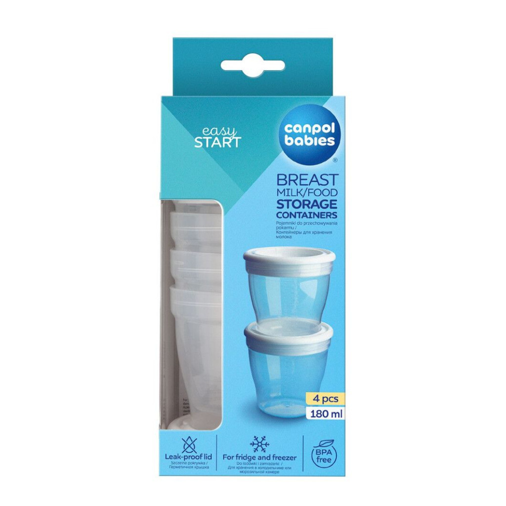 Контейнер для зберігання грудного молока Canpol babies та їжі 4 шт (180 мл) (12/204) - зображення 3