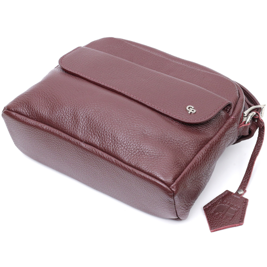 Сумка Grande Pelle Крос-боді з натуральної шкіри Бордова (11653) - зображення 5