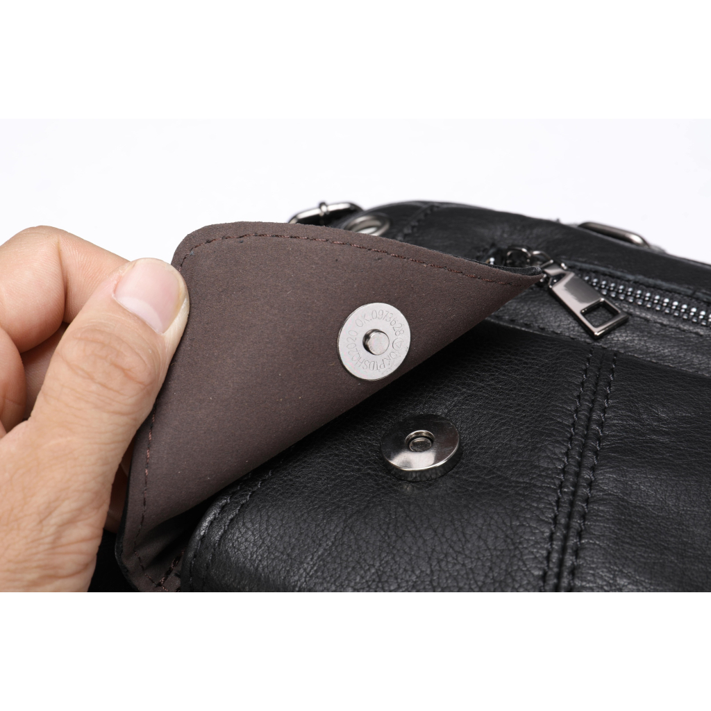 Сумка Vintage Вертикальна чоловіча у щільній шкірі Чорна (20366) - зображення 10