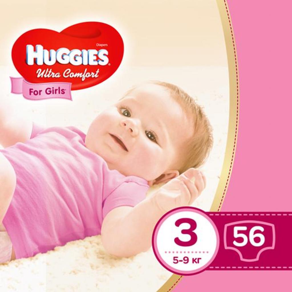 Підгузки Huggies Ultra Comfort 3 (5-9 кг) Jumbo для дівчаток 56 шт (5029053565354) - изображение 1