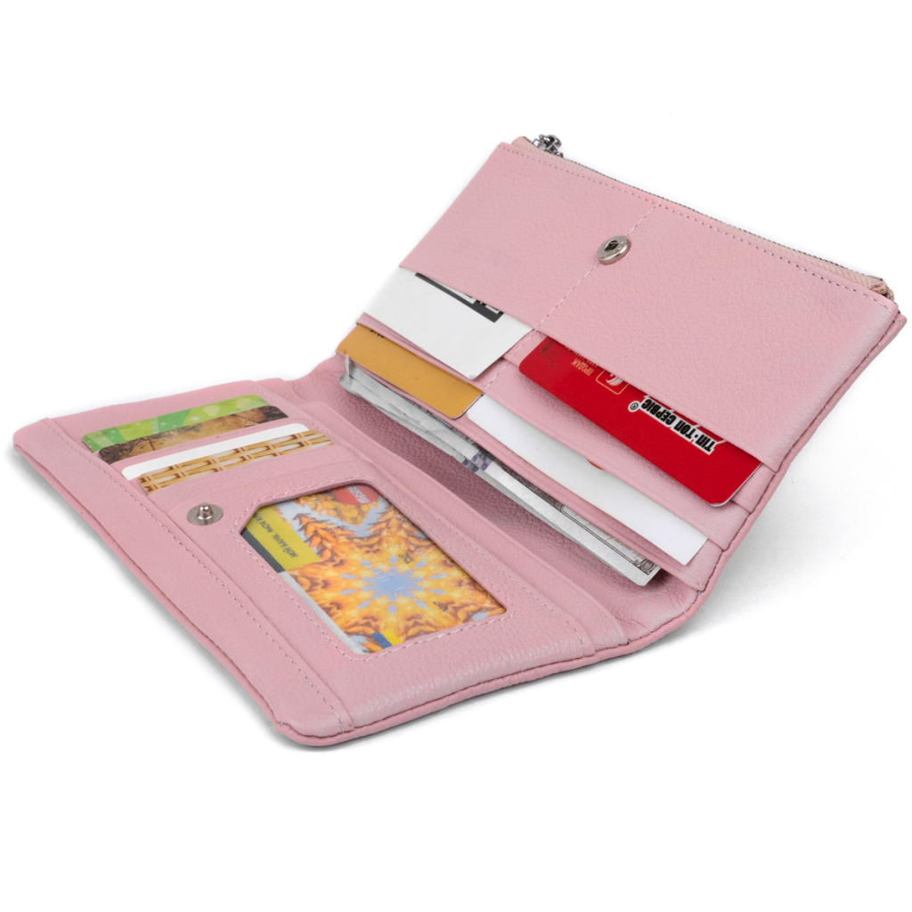 Гаманець ST Leather На кнопці Рожевий (19201) - зображення 5